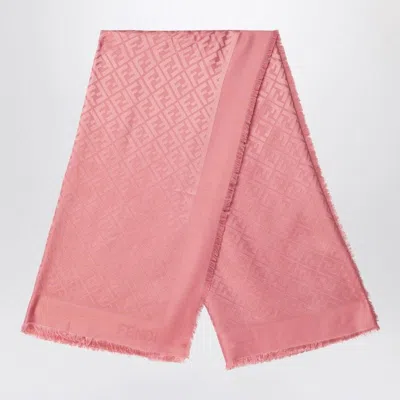 Fendi Pink Silk And Wool Shawl