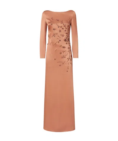 Fendi Pink Silk Dress With Embroidery