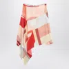 Fendi Pink Silk Skirt With Patchwork Print Women In Multi