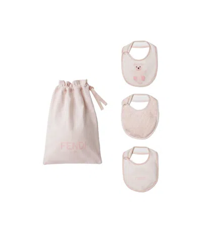 Fendi Pink Stretch Jersey Bib Set