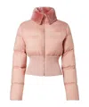 Fendi Women Pink Technical Fabric And Shearling Down Jacket In Pink