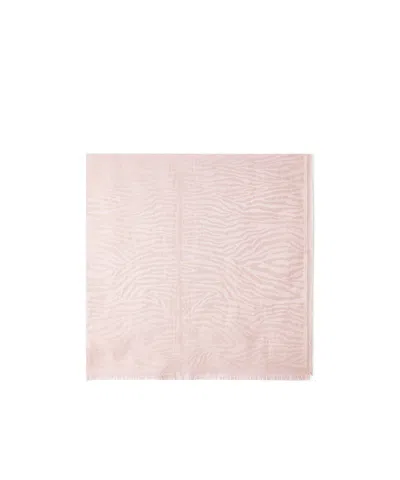 Fendi Pink Tiger Animalier Jacquard Silk And Cashmere Stole