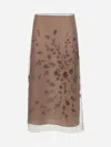 Fendi Embroidered Tulle Maxi Skirt With Sheer Overlay