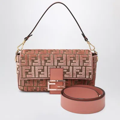 Fendi Pink Velvet Baguette Women