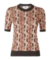 Fendi Three-dimensional Jacquard Sweater With Geometric Pattern In Brown