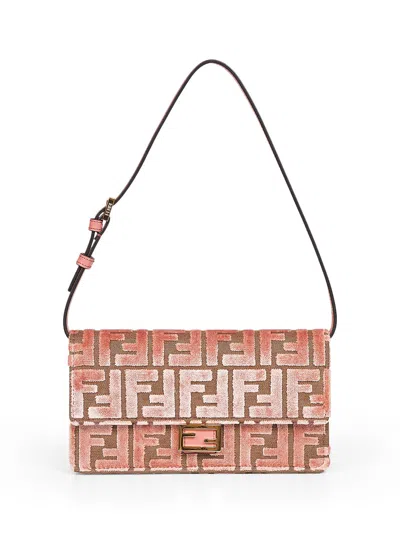 FENDI PINK WALLET ON CHAIN BAGUETTE MINIBAG