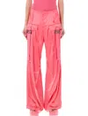 Fendi Satin-finish Wide-leg Cargo Trousers In Pink
