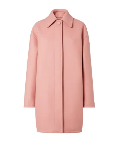 Fendi Pink Wool Felt Single-breasted Midi Coat