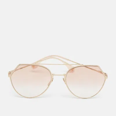 Pre-owned Fendi Pink/gold Gradient Fe0194/s Ff Aviator Sunglasses