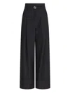 Fendi Pinstripe Belted Trousers In Blue