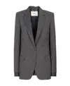Fendi Pinstripe Wool Blazer In Gray