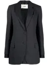 Fendi Pinstripe Wool Blazer In Grey