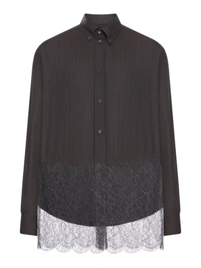FENDI PINSTRIPED WOOL SHIRT