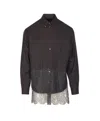 Fendi Pinstriped Wool Shirt In Gray