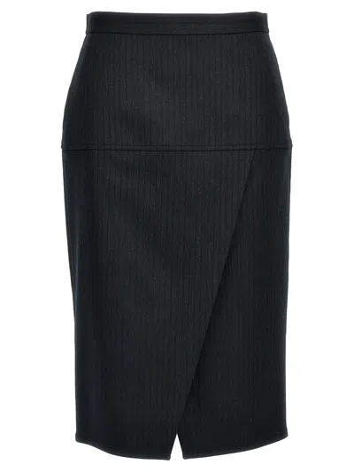 FENDI FENDI PINSTRIPED WOOL SKIRT