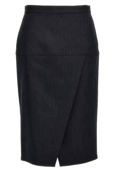 FENDI FENDI PINSTRIPED WOOL SKIRT