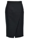 Fendi Zip-embellished Velvet Maxi Skirt In Black