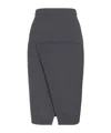 Fendi Women's Anthracite Gray Striped Midi Skirt In Black
