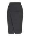 Fendi Women's Anthracite Gray Striped Midi Skirt In Black