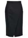 Fendi Zip-embellished Velvet Maxi Skirt In Gray
