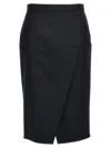 Fendi Zip-embellished Velvet Maxi Skirt In Gray