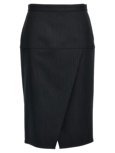 FENDI PINSTRIPED WOOL SKIRT