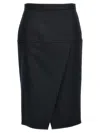 Fendi Zip-embellished Velvet Maxi Skirt In Gray