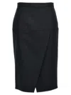 Fendi Zip-embellished Velvet Maxi Skirt In Gray