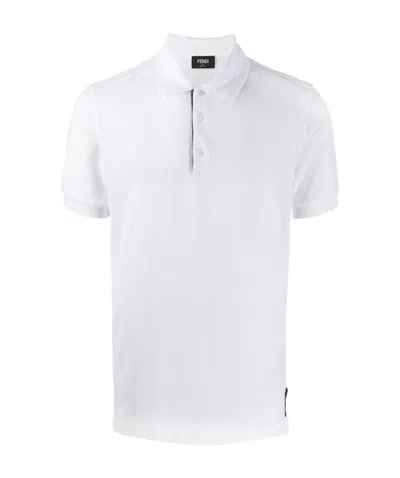 Fendi White Piqué Polo Shirt