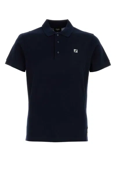 Fendi Piquet Polo In Black