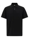 Fendi Polo Shirt Ribbed Short Sleeves In Black