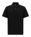 Fendi Polo Shirt Ribbed Short Sleeves In Black