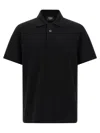 Fendi Polo Shirt Ribbed Short Sleeves In Black