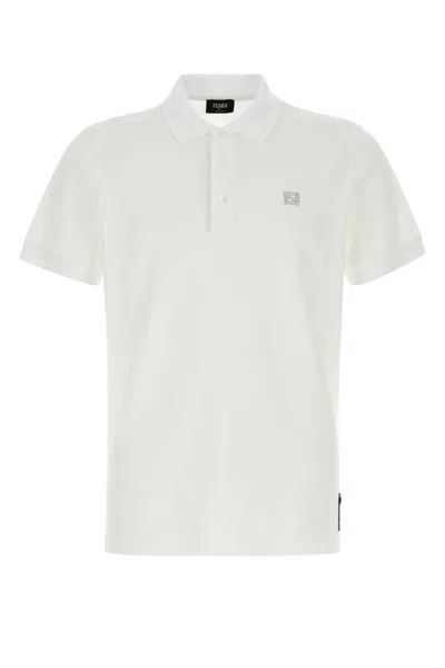 Fendi Piquet Polo Shirt In Blue