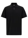 Fendi Polo Shirt Ribbed Short Sleeves In Black