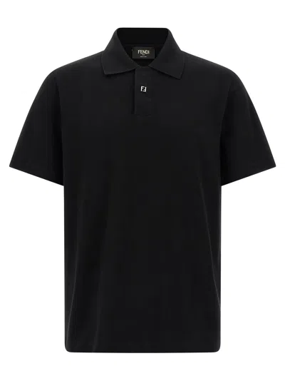FENDI PIQUET SHIRT POLO BLACK