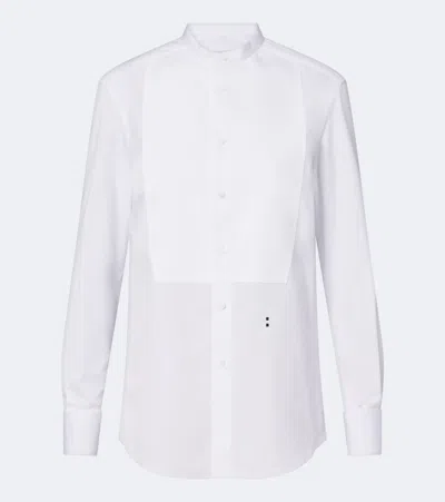 Fendi White Cotton Poplin Slim-fit Shirt With Front Plastron
