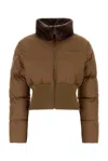 Fendi Camel Polyester Down Jacket In Brown
