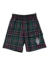 Fendi Plaid Patch-pocket Shorts In Green