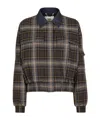 Fendi Checked Cropped Bomber Jacket In Black