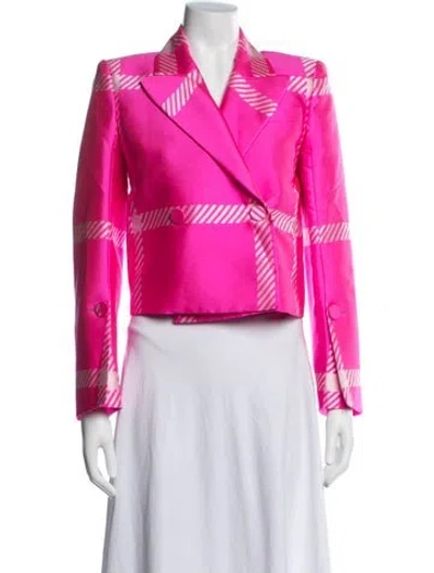 Pre-owned Fendi Plaid Print Blazer In Pink
