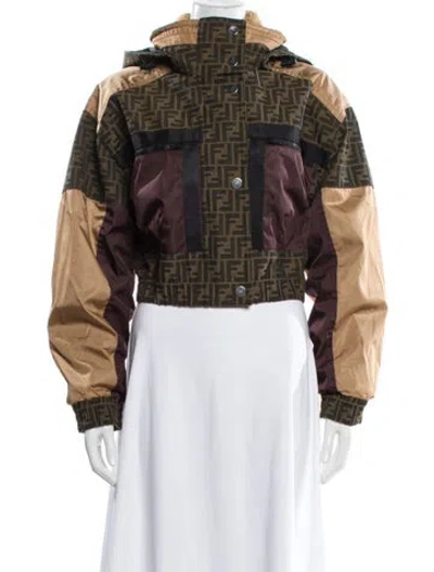 Pre-owned Fendi Plaid Print Bomber Jacket In Multi