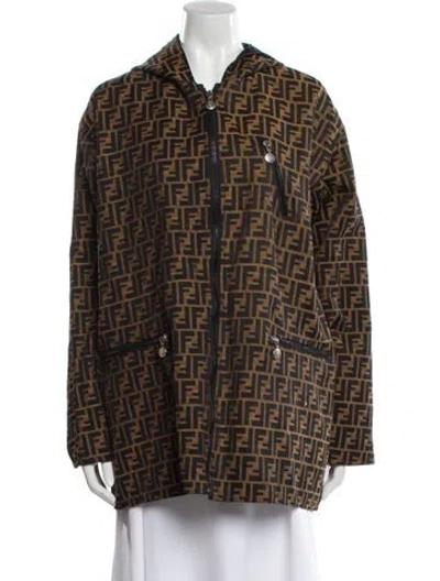 Pre-owned Fendi Plaid Print Jacket In Neutral