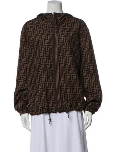 Pre-owned Fendi Plaid Print Jacket In Neutral