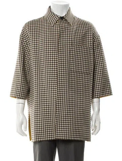 Pre-owned Fendi Plaid Print Jacket In Neutral