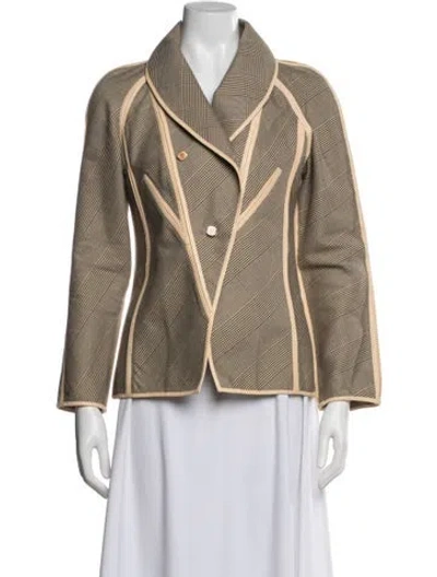 Pre-owned Fendi Plaid Print Jacket In Neutral