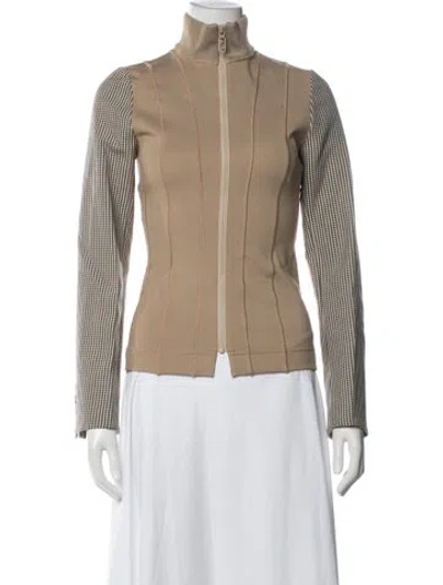 Pre-owned Fendi Plaid Print Jacket In Neutrals
