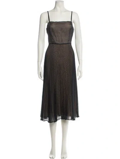 Pre-owned Fendi Plaid Print Midi Length Dress