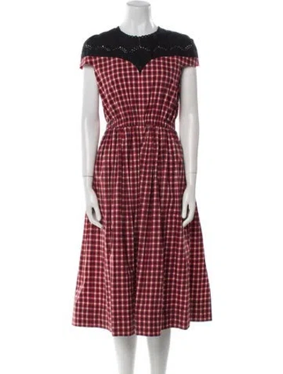 Pre-owned Fendi Plaid Print Midi Length Dress In Multi
