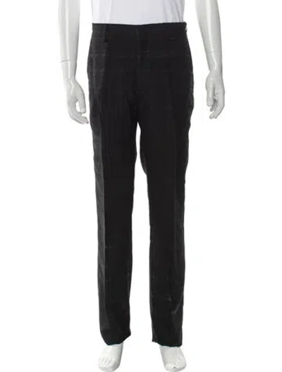 Pre-owned Fendi Plaid Print Pants In Gray